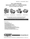 Piston Series Oilless Vacuum Pumps and Compressors Operation & Maintenance Manual
